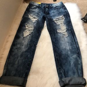 Machine Distressed  Boyfriend Jeans